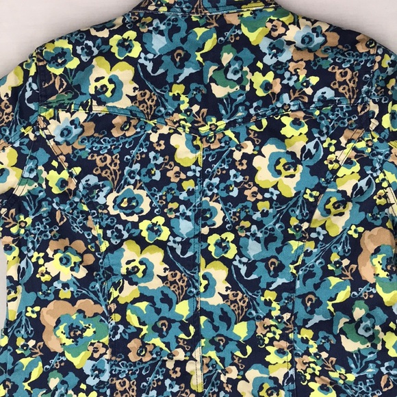 Liz Claiborne floral jean jacket NWT size lg - Picture 10 of 13
